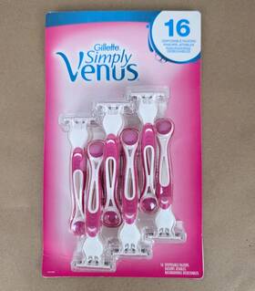 99873611 Gillette New 15 Ct Simply Venus 3 Blade Disposable Shaving Razors Open Box