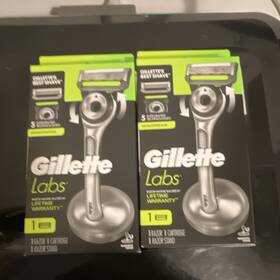 C109964 Gillette Labs Razor Exfoliating Bar Magnetic Stand 5 Blades Stainless Steel X2