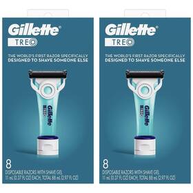 Gill665989-2 Gillette Pack Of 2 New Treo Caregiver Razor With Built-in Shave Gel 8 Ct