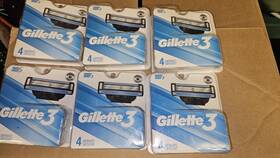 I00098130 Gillette 6x Lot 3 Mens Razor Blade Refills 4 Cartridges 24 Total - New Nip