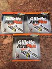 Gillette Lot Of Three Atra Plus Razor Cartridge Box Lubrastrip