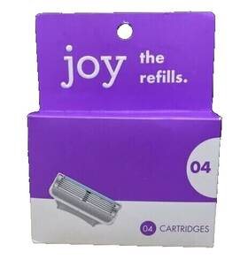 N2-757 Gillette Joy The Refills 4 Razor Cartridges 5 Bladed New Sealed