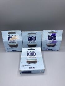 80132050 Gillette Planet Kind Boxes Of Razor 4 Cartridges 5 Blades Each Lot