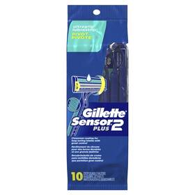 Pr1579 Gillette Sensor 2 Plus Pivoting Head Disposable Razor For Men 10 Count Pack Of 6