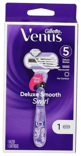 Gillette/procter & Gamble 726084056121 Venus Deluxe Smooth Swirl Womens Razor Handle 1 Blade Refill Cou