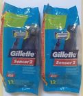 Gillette Sensor 2 Lubrastrip Pivot 12 Disposable Razors Packs Good News 047400126220