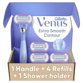 Venexsmswl4 Gillette Deluxe Smooth Swirl Womens Razor Handle 4 Blade Refills Flexible