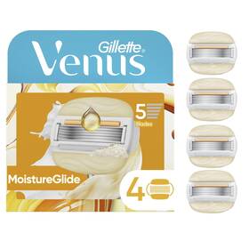 Gillette Venus 047400696624 Moistureglide Womens Razor Blades With Built-in Shave Gel Bars 4 Raz