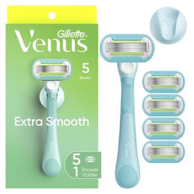 Gillette Venus 047400696839 Extra Smooth Womens Razor With Reusable Handle 5 Blade Re