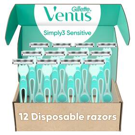 Gillette Venus 047400702363 Simply 3 Sensitive Disposable Razors Skin Bladed Pivoti