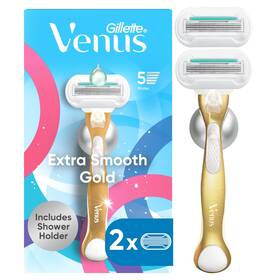 Gillette Venus 047400708198 Extra Smooth Sensitive Gold Womens Razor Handle 2 Blade Refills Includes