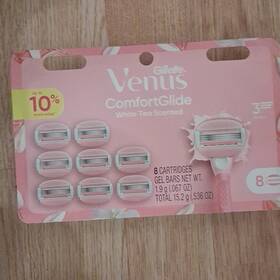 21170802 Gillette Venus Comfortglide White Tea Scented Razor Refills 3-blade 8 Cartridges