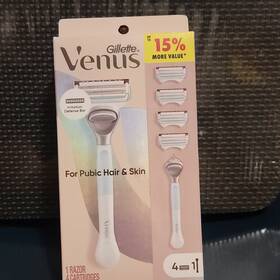 21179683 Gillette Venus Pubic Hair And Skin Cartridge Razor White Women 4 Cartridges