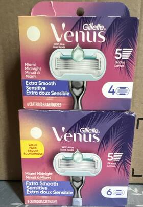 Gillette Venus 21265417 Miami Midnight Extra Smooth Sensitive 5-blade 4 6