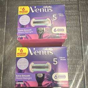 3312833300 Gillette Venus Extra Smooth Miami Midnight 5-blade Refill Cartridges 6 Pack