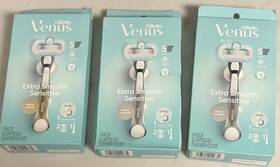 52824171400 Gillette Venus Extra Smooth Sensitive Metal Razor 2 Cartridges Lot Of 3