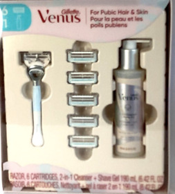 90290760 Gillette Venus Gift Set 1 Razor 6 Cartridges 2 In Cleanser And Gel New