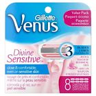 Gillette Venus New Divine Womens Blade Refills 8 Count 047400122734