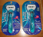 Gillette Venus Swirl Lot Of 2 Blue Razors 1 Flexball Handle And Cartridge Each 047400657120