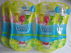 4pks Gillette Venus Tropical Womens 3 Blade Scented Handle 12 Razors Sealed 047400313910