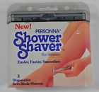 Gillette Vtg New Personna Shower Shaver For Women 3 Disposable Twin Blade Shavers Unused 047400463356
