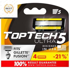 Global 313097110126 Ultra 5 Razors For Men - Replaceable Cartridges Manual Shaving Razor Bla