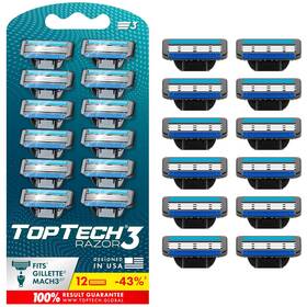 Global 744759351272 Razor 3 For Men - Replaceable Cartridges Manual Shaving 3-blade Tech