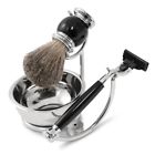 Gm13292 Chrome Stand Dish Brush Razor Black Enameled Finish 797140570356