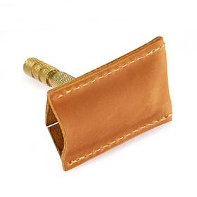 Gmakin 643690907480 Safety Razor Head Protecting Leather Cover Genuine Cowhide Double Ed