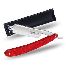 Gold Dollar 611040351696 Straight Edge Razor Men Without Stabilizer Barber 1 Count Pack Of Red