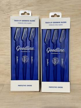 2-goodline Goodline Grooming Co 050428637319 Lot Of Touch-up 3 Razors With Protective Covers