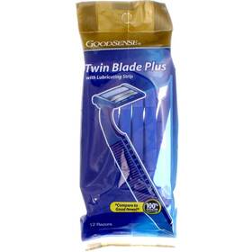 846036002294-3a Goodsense 3 Pack Twin Blade Plus Disposable Shaving Razors 12 Ct