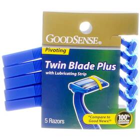 846036002300-6a Goodsense 6 Pack Twin Blade Plus Disposable Shaving Razors 5 Ct