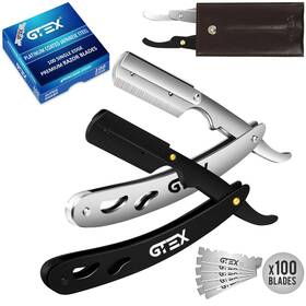 Gtex 060820511099 Straight Razors For Men 100 Barber Razor Blades - 2 Professional Straigh