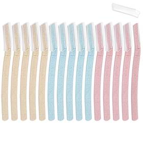 700653 Guduling 15pcs Razor Eyebrow Wheat Straw Brow Shaper Face Red Beige Green