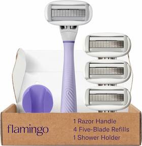 Harrys 313038128135 Flamingo Razors For Women 1 Womens Razor Handle Lilac 4 Five-blade Re