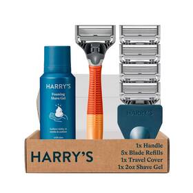Harrys 351641457440 Razors For Men - Mens Razor Set With 5 Blade Refills Travel Bl