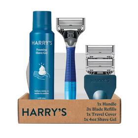 Harrys 445019530569 Razors For Men 1 Handle Ocean Blue And 3 Razor Blade Refills With Ger
