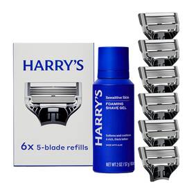 Harrys 744759043269 Original Shaving Kit For Men - 6 Razor Blade Refills Foaming Shave Gel