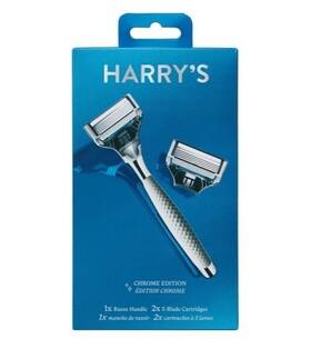 Harrys 810006476637 Harry S Chrome Edition Razor 1 Metal Handle 2x 5-blade Cartridges Trimmer Shaver