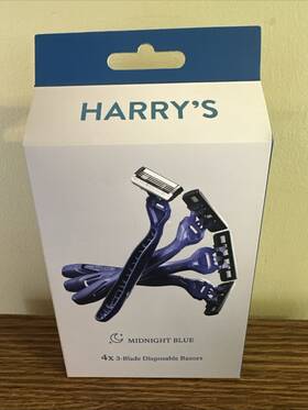 Harrys 810006477955 Mens Disposable 3-blade Razors - Midnight Blue 4ct