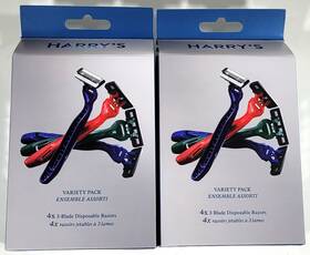Harrys 810006478778 2 - Mens Disposable Razors 3-blade Multi-color Variety Pack 4 Ct