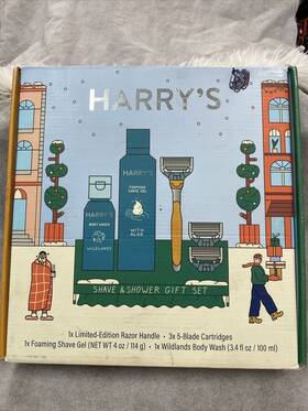 Harrys 810006479669 Mens Shave And Shower Gift Set 6 Piece Razor 3 Blades Gel Body Wash