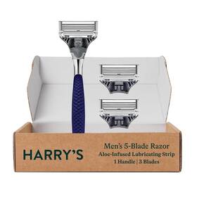 Harrys 840317400472 Shaving Kit For Men - Razor Handle And 3 Blade Refill Cartridge