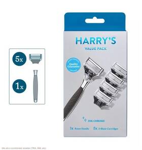 Harrys 840317400519 5-blade Mens Razor - 1 Handle 5 Blade Refills Chrome