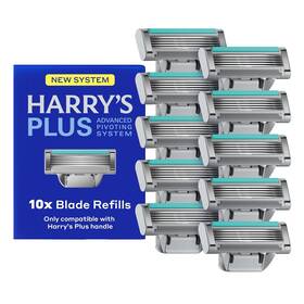 Harrys 840317401578 Plus Razor Refills - 10 Blade Cartridges Compact Cartridge