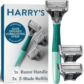 9150092403 Harrys Shaving Kit For Men - Razor Handle And 3 Blade Refill Sage