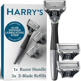 9150092404 Harrys Shaving Kit For Men - Razor Handle And 3 Blade Refill Cartridges