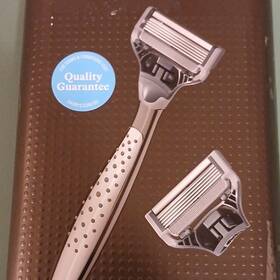 Bc414302 Harrys Mens Cartridge Razor Gray Metal Handle 5-blade 2 Cartridges