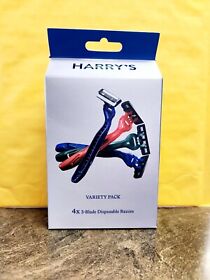 9050033201 Harrys Disposable Razors 3-blade Multi-color Variety Pack 4